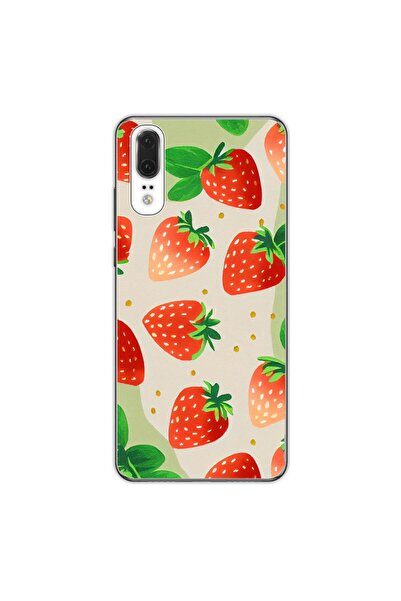OEM Husa compatibila cu Huawei P20 Silicon Gel Tpu Model Capsuni Pattern