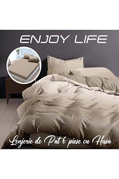Pucioasa Finet Cotton Linen 6 pieces Enjoy Life Fitted sheet for mattress 160...