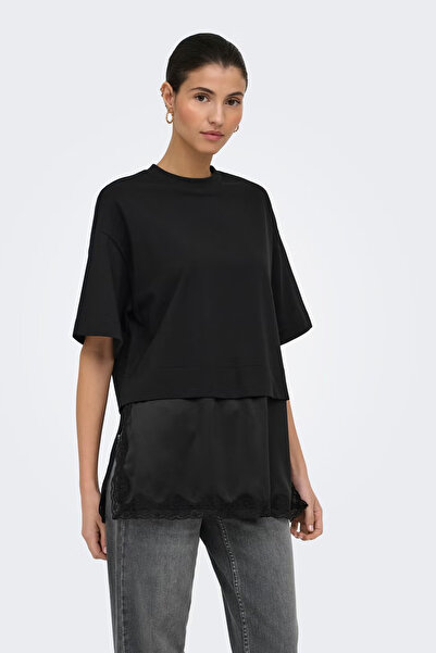 ONLY Onlmexa Pamuklu Regular Fit Dantel Detaylı T Shirt T SHİRT 15382176
