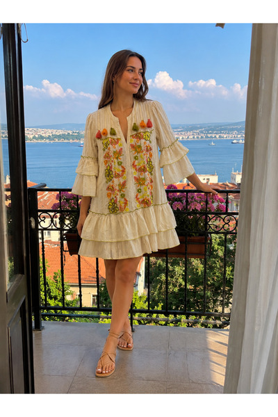 laviyonsa Cotton Mini Summer Dress with Embroidery (Std 36-40)