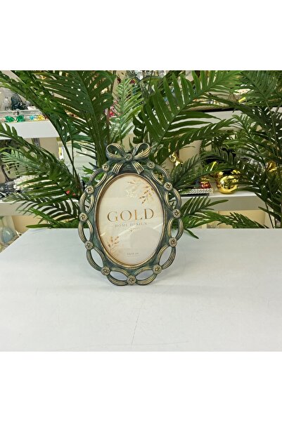 goldhomedesign Fiyonk Detaylı Oval Fotoğraf Çerçevesi 13x18 cm