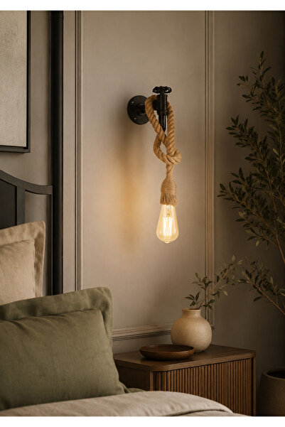 Grecia Art Wall Lighting with Strong Ropes and Luxurious Black Metal, Featuri...