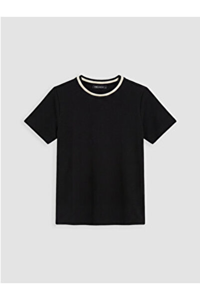 LC Waikiki New Season Black Crew Neck Soft Touch Women's T-Shirt