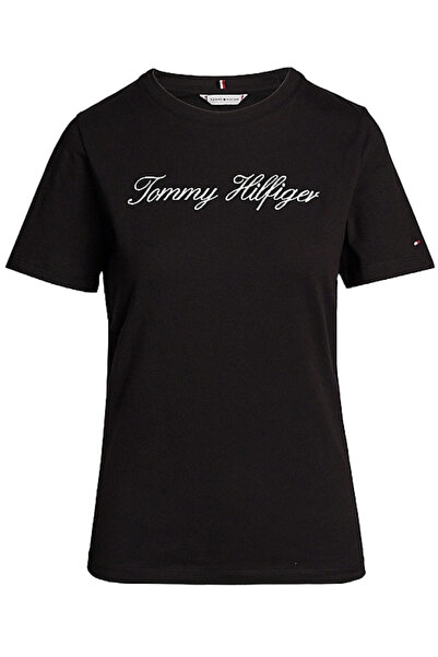 Tommy Hilfiger Γυναικείο Script T-shirt Μαύρο WW0WW43459-0GJ