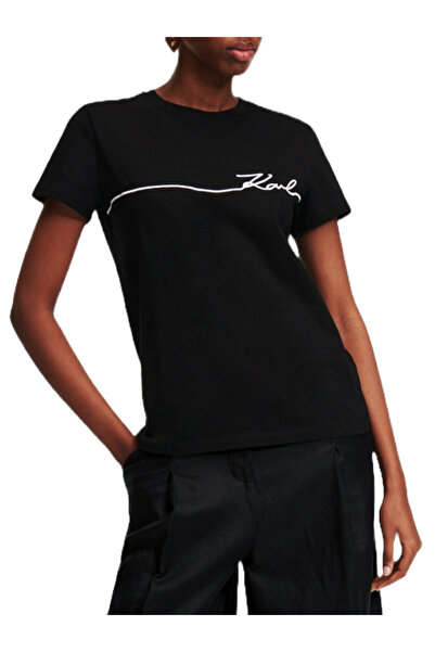 Karl Lagerfeld Γυναικείο Seasonal Logo T-Shirt Μαύρο 245W1706-999 BLACK