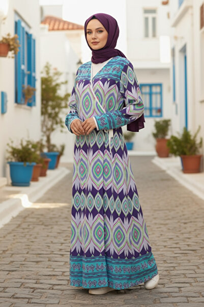 MERVIS BUTIK PAMUK VİSKON BAĞLAMALI MODEL NAMAZ ELBİSESİ