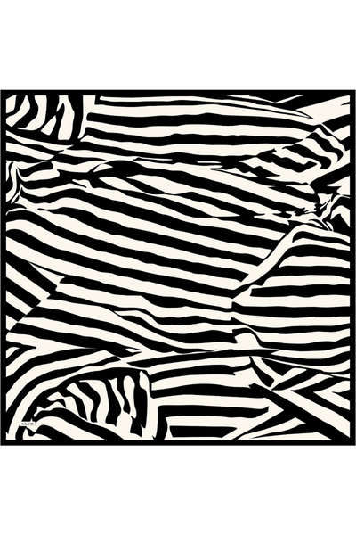 Aker Black 90X90 Silk Twill Scarf