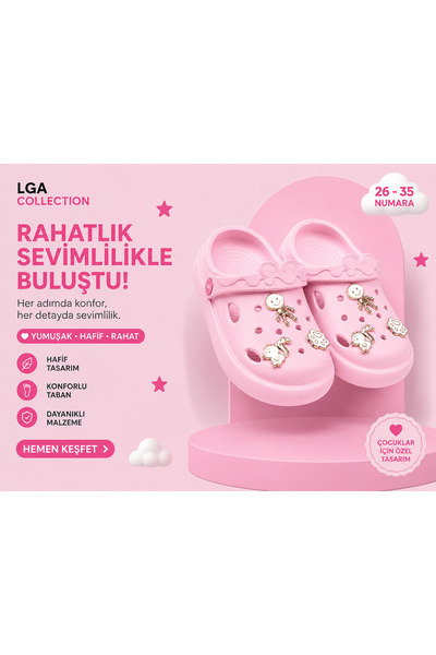 LGA COLLECTİONS Children's Cross Slippers with Stones Size 26 - 35 Eva Sole N...
