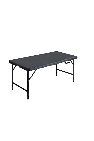Garvee Sturdy and Portable 4FT Folding Table - Adjustable Height, Non-Slip Fe...