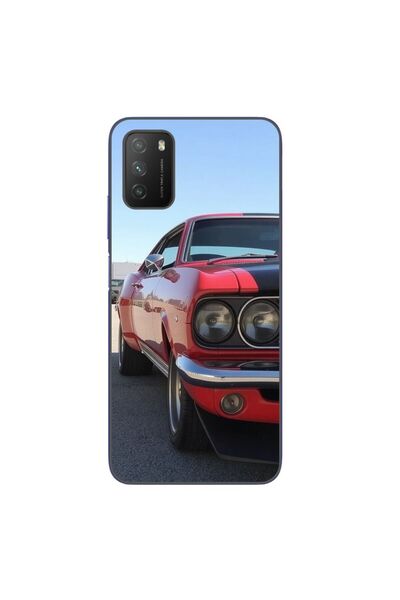OEM Case compatible with Xiaomi Poco M3 Silicon Gel Tpu Model Red Muscle Car