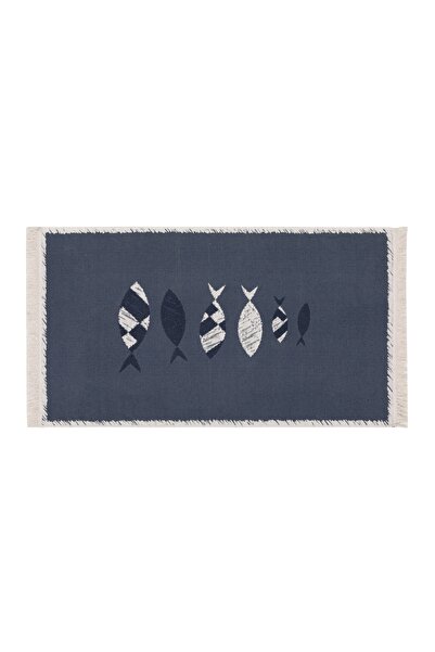Mudo Concept LARISSA FRAME FISH KİLİM LACİVERT BEYAZ 80X150 CM