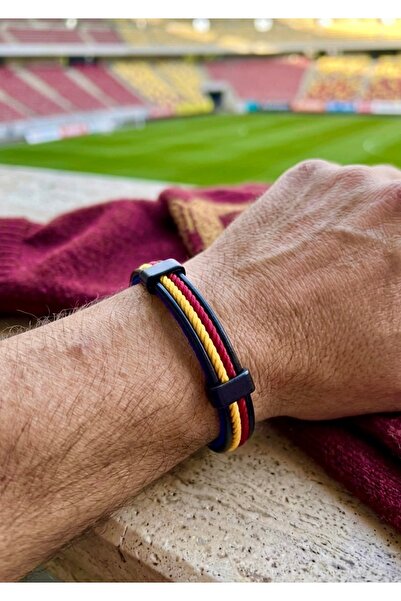 EL YAPIMI Leather Fan Bracelet (Yellow-Red)