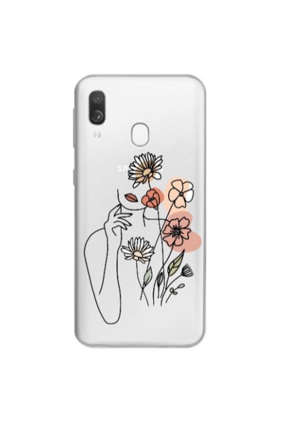 Other Samsung A40 Lady with Flowers Transparent Silicone TPU Θήκη