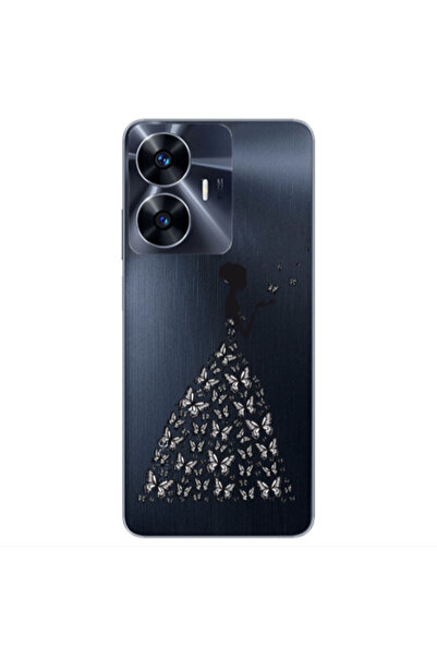 Other Realme Note 50 Butterfly Girl Transparent Silicone TPU Θήκη