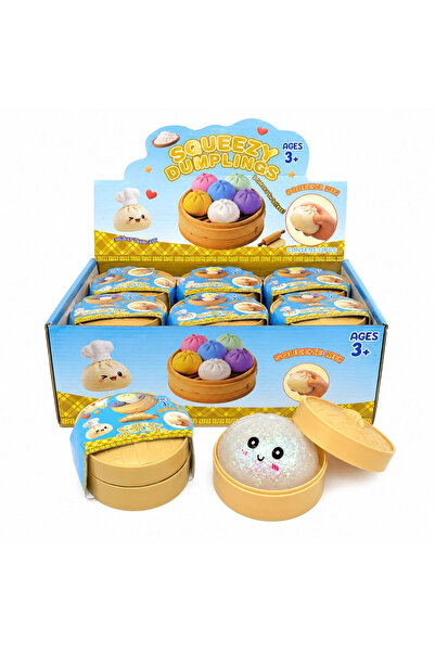 BaoBao Jucărie Antistres Squishy Dumpling cu Bile Gel Colorate Mici, 8 cm /