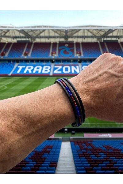 EL YAPIMI Leather Fan Bracelet (Burgundy-Blue)