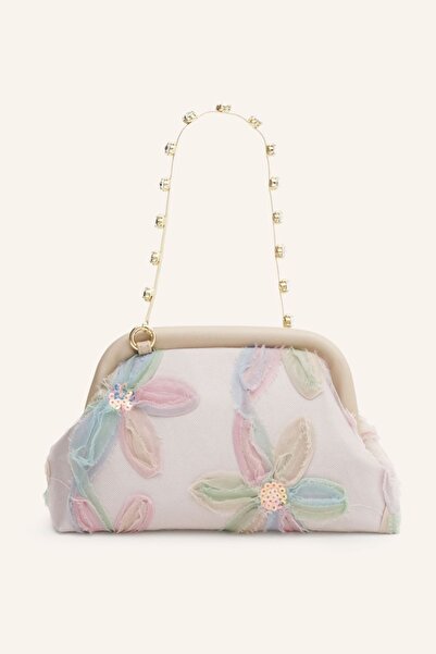 MARCATELLI Şampanya Saten Blush Abiye Çanta
