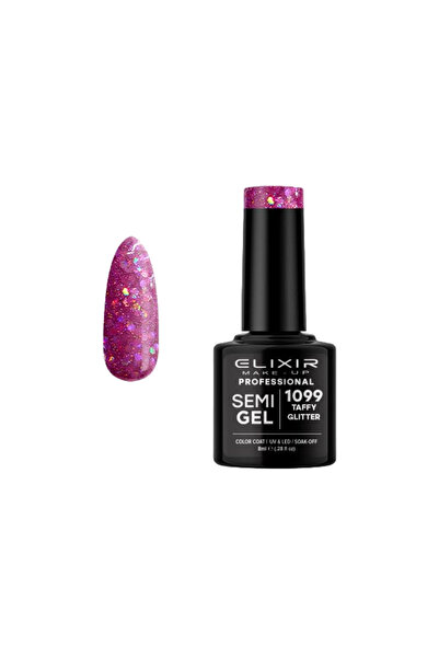 Elixir SEMI GEL (ΗΜΙΜΟΝΙΜΟ ΒΕΡΝΙΚΙ) - 1099 (TAFFY GLITTER) 8ML