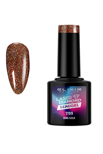 Elixir LASER DIAMOND SEMI GEL (ΗΜΙΜΟΝΙΜΟ BΕΡΝΙΚΙ) - 1199 (KING Gold-coloRed) 8ML