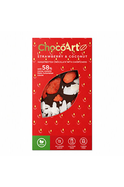 ChocoArt Hand Crafted Chocolate ChocoArt Strawberry & Coconut – Ciocolata art...