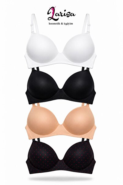 meraiçgiyim Women's Non-Wired (Padded) Gathering Bra, 4-Pack