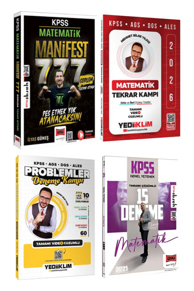 Yargı Yayınları KPSS 2026 İlyas Güneş Matematik Manifest 777+ Yediiklim Tekra...