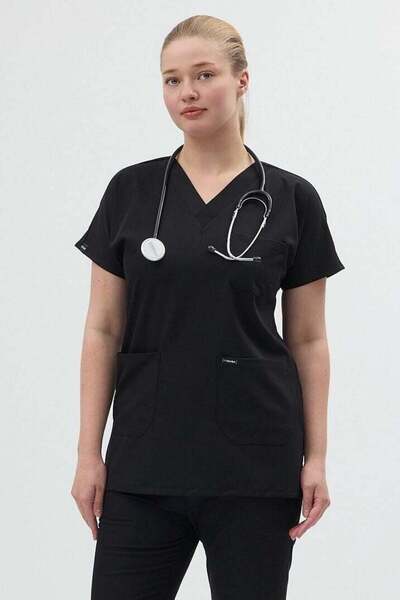 Owlet Medikal Tunic Boy Short Sleeve Black Jersey Top-36 - Black