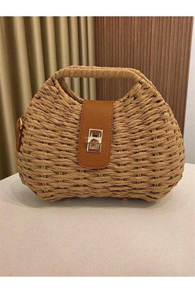 MU&ME BOUTİQUE ΤΣΑΝΤΑ ΨΑΙΡΙΝΗ ΚΑΜΗΛΑΣ " (Bag Wicker Camel) - This is a direct...