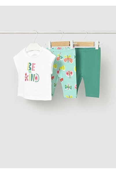 MAYORAL Baby Girl Leggings Set 3 Piece Green
