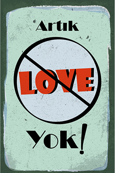 tpkitapevi Retro Vintage 5 mm Ahşap Üzerine Love Temalı Poster Tablo 20X30 cm