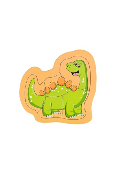 OEM Puzzle educativ din lemn pentru copii, Dinozaur (5 piese) 14.5x14cm, pies...