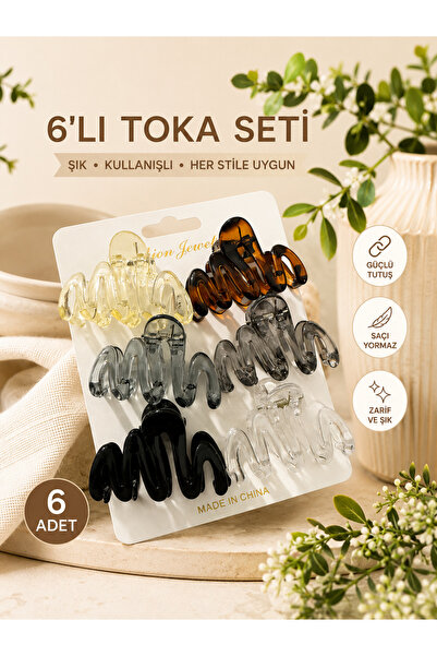 Green 6 Adet Güçlü Tutuşa Sahip Mandal Toka