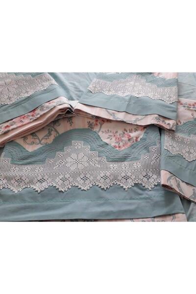 AZRA ÇEYİZ Handcrafted Lace Duvet Cover Set Heavy Model with Lace on the Sheet