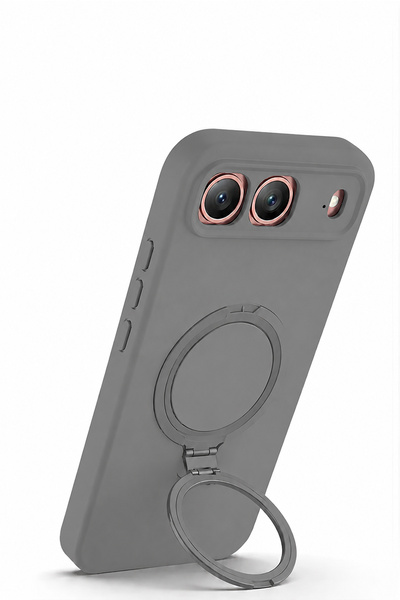 Nezih Case Tecno Spark 40 5G Uyumlu İçi Kadife Stand Olabilen Halka Yüzüklü Ş...