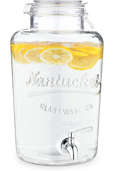 Navaris Beverage dispenser with tap and clip-on lid , 8 L, 51379.01