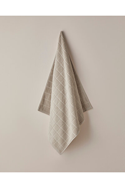 LC Waikiki Nevavm Farkıyla Chequer Cotton Bath Towel 80X150 cm Beige