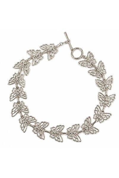 neslyaccessories Silver Butterfly Necklace
