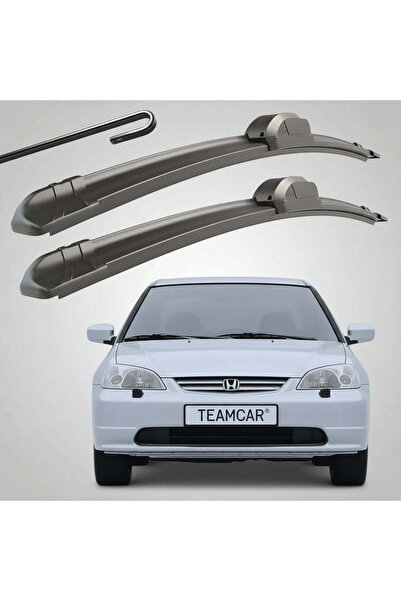 TEAMCAR Set of 2 Flat Windshield Wipers Dedicated for Honda Civic 7 Sedan, Co...