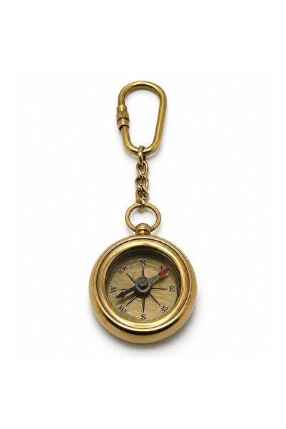 Mihristore Pirinç Pusula Anahtarlık Vintage Anahtarlık