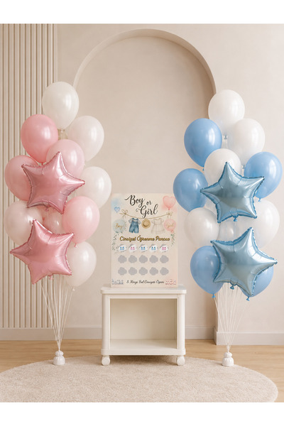 DEHAPARTY Cinsiyet Öğrenme Partisi Süsleme Seti Kız mı Erkek mi Pembe Balon M...