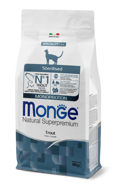 Monge Sterilised Tek Proteinli Alabalıklı Kısırlaştırılmış Kedi Maması 400 Gr