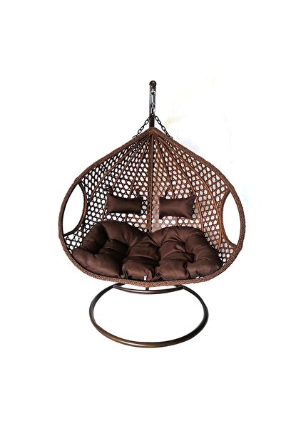 DE HOME DeHome Luna 600 double nest swing with brown support and pillow included