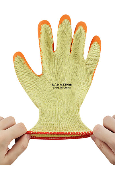 Lawazim Rubber Coated Safety Work Gloves for Construction, Gardening & Indust...