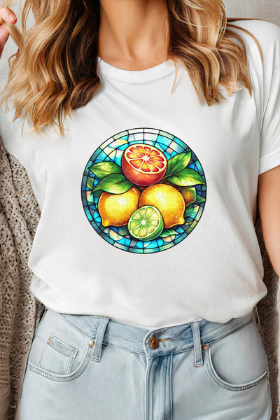 Sarah's Boutique Women's T-shirt – 100% cotton – Stained Citrus