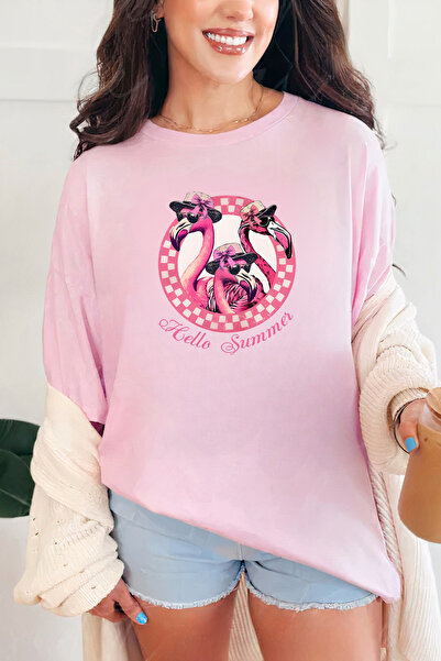 Sarah's Boutique Women's T-shirt – 100% cotton – Pink Checked