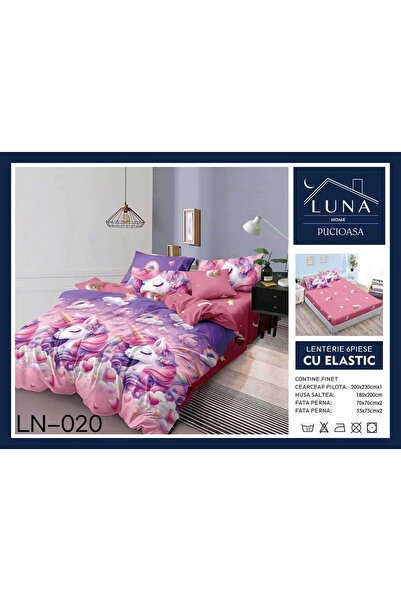 Pucioasa Finet type Duvet Cover Set 6 pieces, unicorn print, double bed, 2 pe...