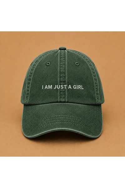 WeavedCo I Am Just a Girl Written Vintage Washed Hat
