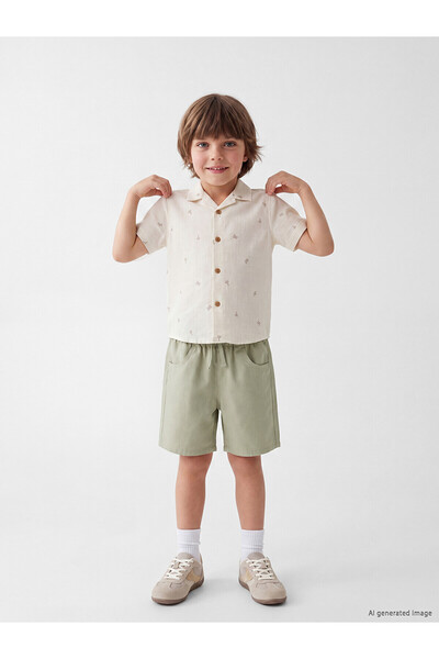 LC Waikiki Nevavm Boys' Shorts with Tie at the Waist