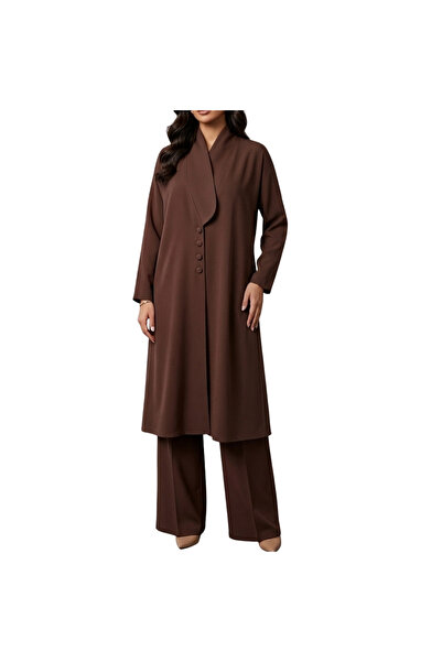 Generic Modest Abaya Pant Set Bisht-style Two-Piece Set Comfort style Suitabl...