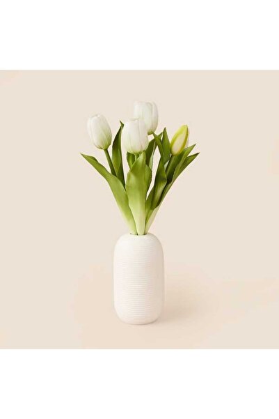 Evidea Deco Lale 5'li Buket Çiçek - Beyaz - 32 cm